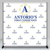 Lofaris Custom Blue Words Step And Repeat Baptism Backdrop